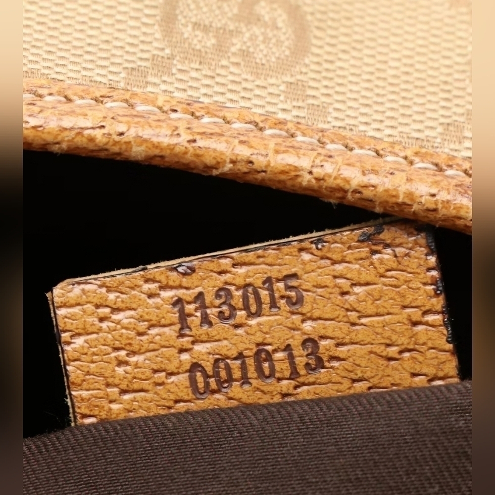 Gucci | Monogram GG Canvas and Brown Leather Tote Shoulder Bag - Picture 10 of 12